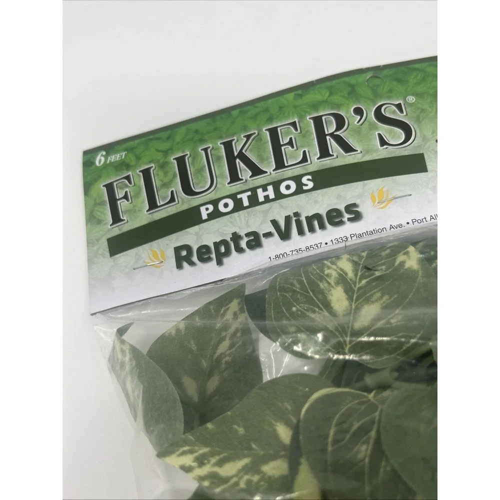 NEW Fluker's Repta‑Vines Pothos 6 ft Artificial Hanging Terrarium Plant Reptiles